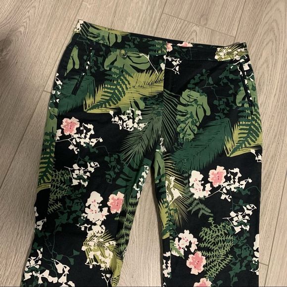 Adrianna Papell | Green Floral Pants size US 8 - Picture 6 of 6
